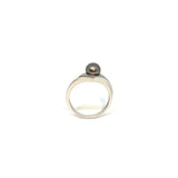 White gold ring with pearl
