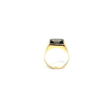 Gold hoop earring with smoky quartz stone