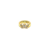 Gold ring with CZ stones