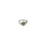 White gold ring with pearl