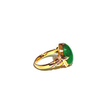 Red gold ring with green aventurine