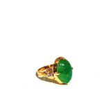Red gold ring with green aventurine