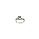 White gold ring with pearl