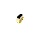 Heel ring in gold with black onyx