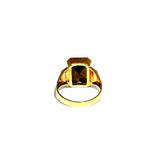 Red gold ring with smoky quartz