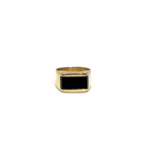 Klackring i guld med svart onyx