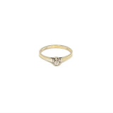 Vitgulds ring med liten diamant
